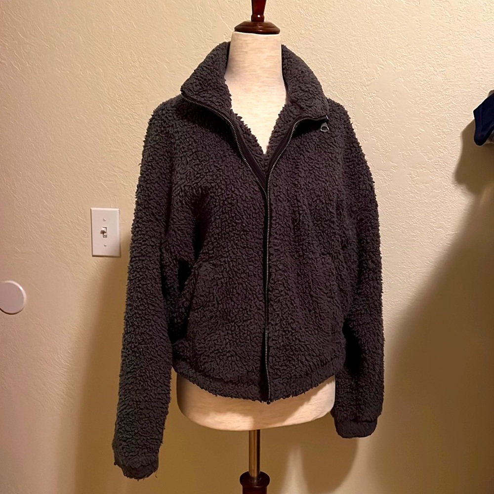 Stetson brand size S gray Sherpa zip jacket